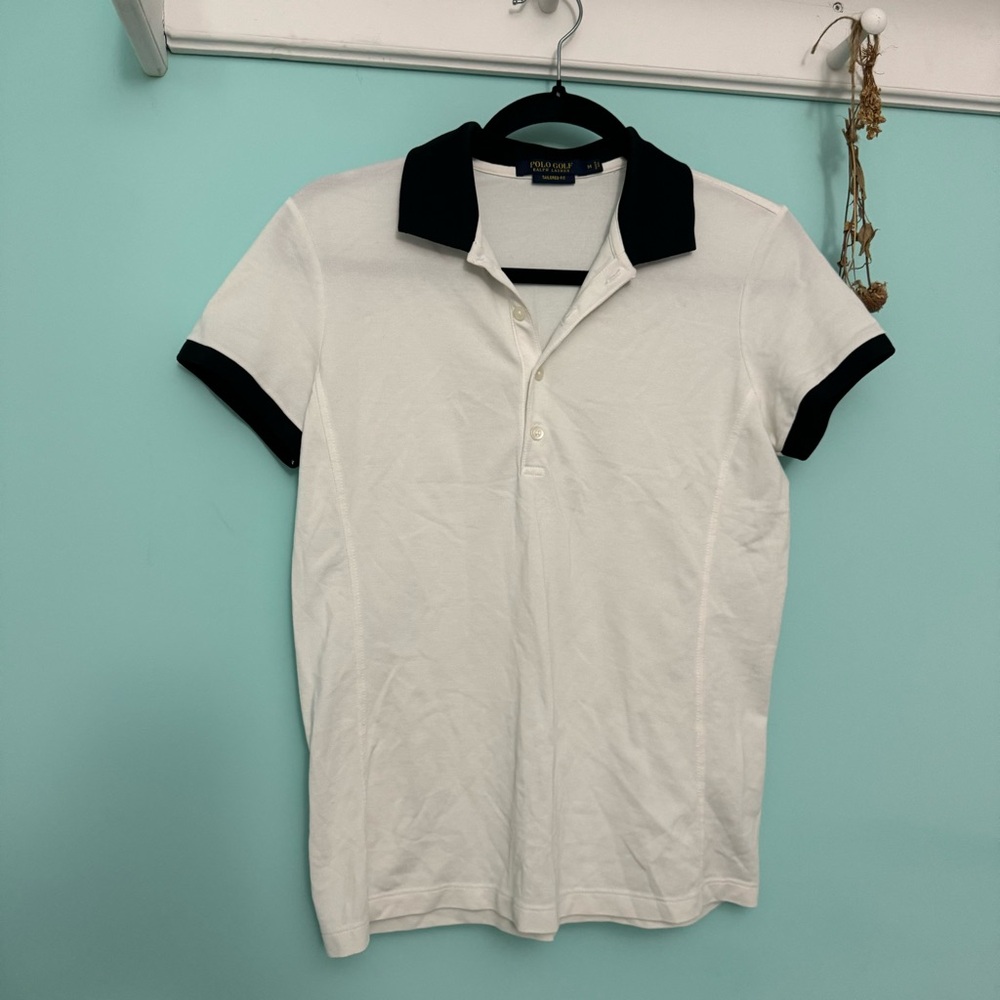 Polo Ralph Lauren White Button Down Shirt with Black Accents